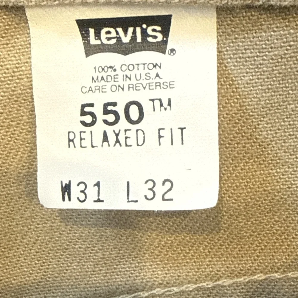 VTG 90's Levi's 550 Jeans Mens 31x32 Beige Denim Relaxed Fit  Made In US